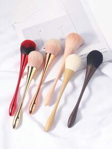 1pc Waist-Shaped Nail Powder Brush, Holographic Aurora Color, Long Handle Blush Brush For Loose Powder, Peach Nail Dust Brush, Extra Large Soft Fluffy Powder Blush Brush, All-In-One Makeup Brush Set, Suitable For Nails, Blush, Loose Powder, Makeup, Ideal Acrylic Nail Art Tool - Multicolor - View 10