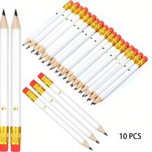 4/10/20支装婴儿派对铅笔，木质铅笔带橡皮擦，2支HB，适用于婴儿派对游戏、性别揭晓派对用品、迎婴派对、新娘送礼会游戏、婚礼用品、教室、婚礼、公司会议、教堂长椅、口袋（白色/粉色可选） - 彩色 - 查看 14