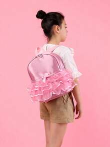 1 chiếc túi đựng đồ khiêu vũ bằng nylon có khóa kéo, 26 chữ cái từ A đến Z, kiểu dáng ren thời trang dành cho bé gái, túi tập múa ba lê, túi đeo vai đôi đựng đồ học sinh Latinh, thích hợp sử dụng hàng ngày (Khóa kéo ngẫu nhiên) (Có kèm sticker chữ cái tự làm) - Hồng - Xem 3