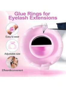 200/100pcs Set: Round Lash Glue Rings, Glue Rings Cups, Anti-Spill Glue Drop Cups, Glue Holder Rack And Thick Fan Cups, Suitable For Eyelash Extension - Disposable Professional Eyelash Extension Tools - Multicolor - View 5