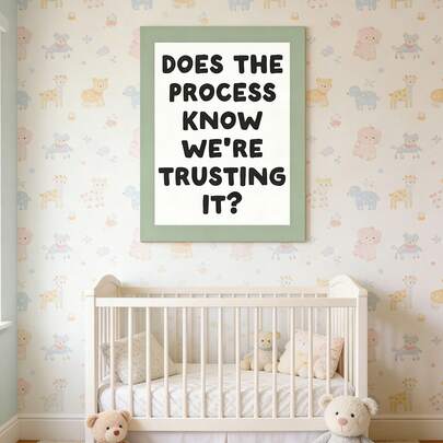 1 Framed/Unframed Canvas Poster Featuring The Phrase 'Do You Know We Trust The Process?' – Inspirational Quote, Academic-Style Wall Art Print, Minimalist 'dopamine' Decorative Artwork. Suitable For Nurseries, Student Halls, Living Rooms, Bedrooms And Modern Home Decor.