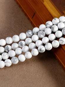 4/6/8/10mm Natural White Howlite Round Beads, Suitable For Jewelry Making, DIY Necklace & Bracelet Accessories - Multicolor - View 5