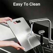 Premium Stainless Steel Kitchen Cutting Board, Upgraded In 2026 To 100% 304 Stainless Steel Construction For Lasting Durability. Features A Non-Slip, Non-Stick Surface And Portable Design Ideal For Cutting Meat And Vegetables. - Bạc - Xem 2