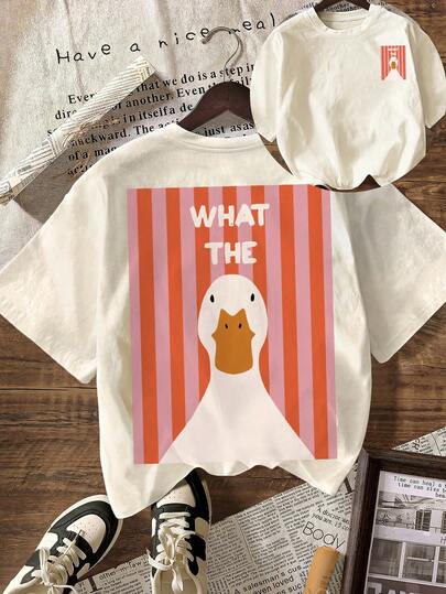 WHAT THE Summer Tops For Women, Holiday, T-Shirts For Women, Summer, Casual Blouses For Women's Casual Round Neck Short Sleeve T-Shirts