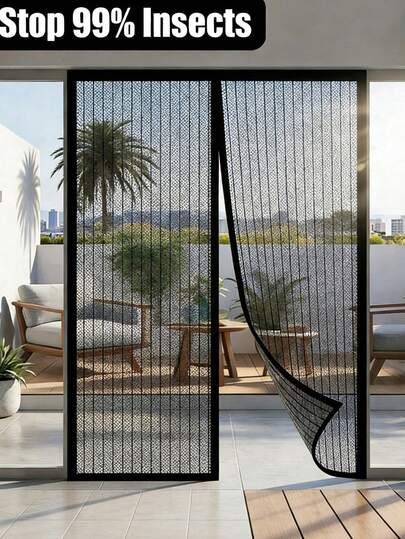 磁性纱门、磁性窗帘、自密封加厚网纱隔断，有效阻挡蚊虫，室内外均可使用，可用作室内隔断，适用于卧室、衣柜门，是送给女性的完美礼物，也适用于阳台、办公室、浴室、客厅、卧室、婚礼、厨房、宿舍、家居装饰，是浴室配件、秋季装饰、家具、窗帘、蚊帐的理想之选。