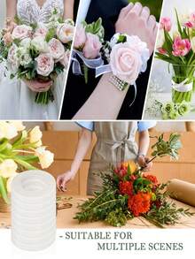 1/2/4 Rolls Floral Decorative Tape, Suitable For Bouquet Stem Wrapping, White Floral Tape, Applicable For Floral Design Projects, Corsages, Wedding Bouquets - Multicolor - View 9