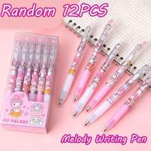 SANRIO [Sản phẩm bán chạy nhất] Bộ 12 bút bi gel hoạt hình màu hồng sáng tạo, mực đen 0.5mm, bút bi gel nhẹ dành cho học sinh, bút ký văn phòng phẩm, quà tặng văn phòng phẩm đáng yêu, quà tặng tựu trường. - Nhiều màu - Xem 10