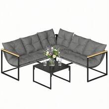 Outsunny Sofás de dos plazas para patio - Gris - Ver 11
