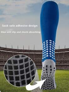 1 Pair Teenage Anti-Slip Coated Football Socks, Children's Long Tube Sports Socks, Suitable For 12-18 Years Old Boys & Girls Daily Outdoor Sports - Multicolor - View 6