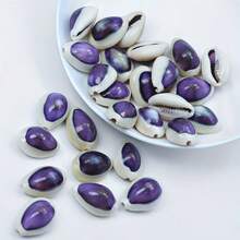 [紫色海螺] 2/10個紫色眼海螺殼 | DIY手工珠寶、閃亮海洋家居裝飾、海洋主題婚禮禮物、節日裝飾 - 套裝 - 查看 7