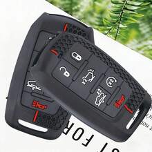 Funda de silicona suave y premium para la llave del coche para Dodge RAM1500 RAM2500 TRX RAM 1500, funda protectora de silicona para la llave 2021 2020 - negro - Ver 4