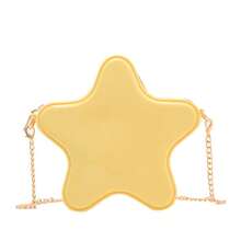 1pc Star Pattern Mini Cute Candy Color Crossbody Bag, 2024 Spring New Solid Color Y2K Fashion Phone Handbag And Wallet, Star Shaped PVC Bag, Cartoon Star Bag, Adorable Mini Chain Crossbody Bag, Kawaii PVC Jelly Coin Purse - 黃色 - 查看 4