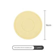 Posavasos de silicona resistente a altas temperaturas, alfombrilla redonda para microondas, alfombrilla de silicona, mantel individual, alfombrilla de aislamientoérmico. - H45 Amarillo pálido - Ver 6