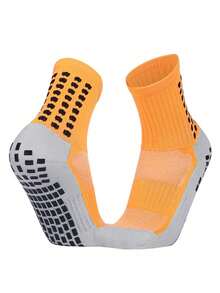 Sports Outdoor 1 Pair Of  Men's Mid Crew Sport Socks,1 Pair Of Mid Length Sports Socks In Specified Color, Non Slip Shock Absorption Comfy Breathable Athletic Socks For Men's Outdoor Basketball Training, Running Outdoor Activities - 彩色 - 查看 2