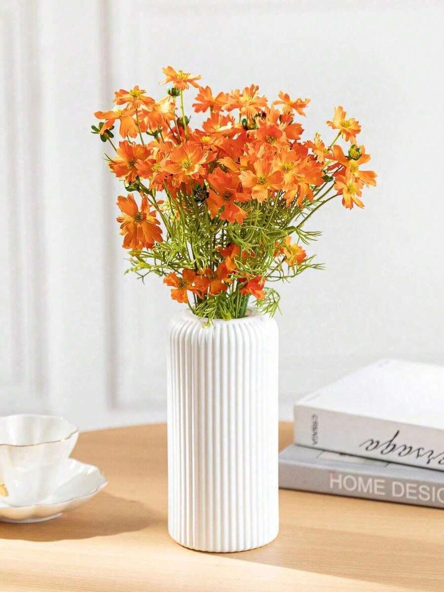 This Vase Is Made Of Plastic Composite Material, With A Highly Realistic Appearance And Is Shatter-Resistant. It Stands 20 Centimeters (Approximately 7.8 Inches) Tall And Is A Minimalist Desktop Vase Suitable For Holding Dried Flowers, Reeds Or Artificial Flowers, Making It An Ideal Choice For Home Decoration. It Also Features A Bohemian Style And Is Suitable For Various Occasions Such As Weddings And Banquets. - Multicolor - View 1