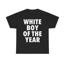 2026WHITE BOY OF THE YEAR Men's Oversized Cotton Short-Sleeved T-Shirt, Classic Casual Funny Streetwear For Adults, Summer Outfit, Gift For Women And Men - Black - View 2