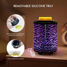 1/2pcs Glass Melted Wax Lamp With 7 Colors LED Color Changing Lamp Candle Lamp Aromatherapy Lamp, Suitable For A Variety Of Room Decorations, Holiday Gifts For Thanksgiving, Halloween, Christmas And Other Holidays, Bulb Not Included - 1PC - View 6