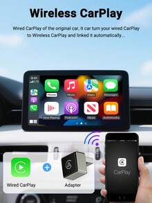 XUDA 2026 New Super Mini Wireless To Wired CarPlay And Android Auto 2-In-1 AI Box, Plug And Play, Suitable For 99% OEM Vehicles, Wired CarPlay/Android Auto, 2.4~5.0 GHz WiFi5, Fashionable And Portable - B - View 4
