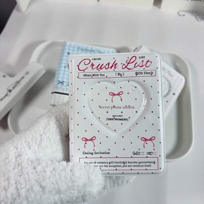 1本3英寸双面相册，20个口袋，可容纳40张照片，适合9.3*6.6厘米照片，心形镂空设计，个性化迷你相册，便携式相册，周年纪念、婚礼、生日礼物