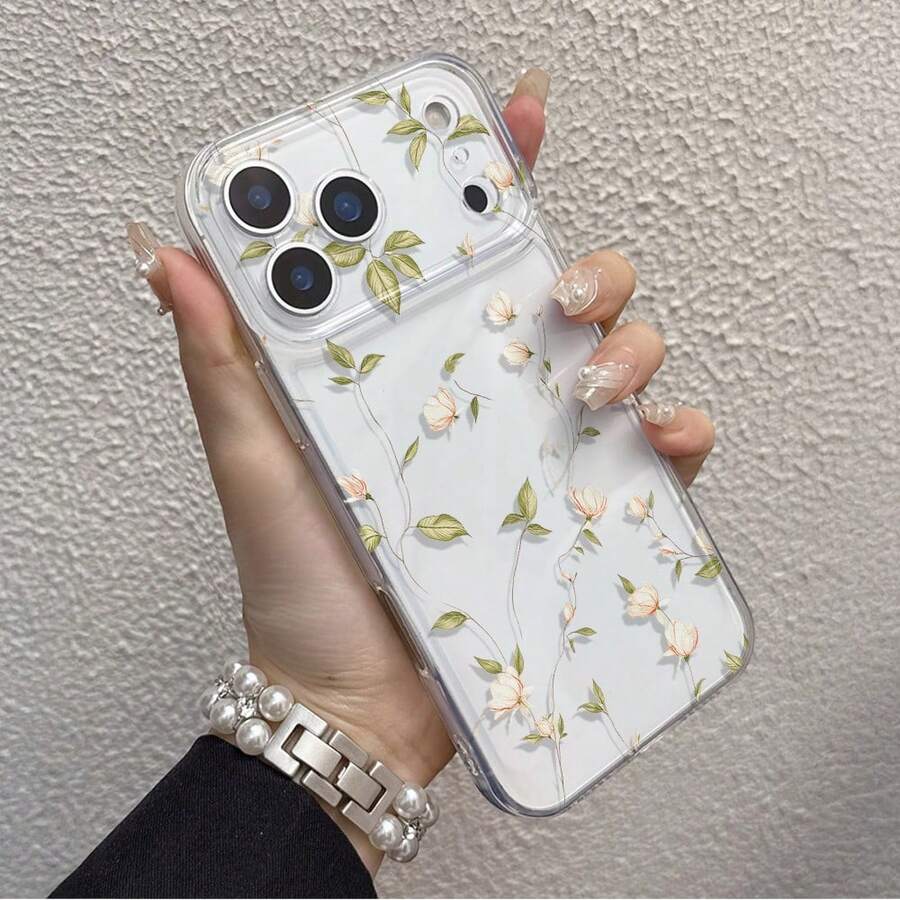 1个透明防震TPU软壳，UV花卉叶子图案，时尚手机壳，兼容 7/8/7 Plus/8 Plus/X/XS/XR/XS Max/11/11 Pro/11 Pro Max/12/12 Pro/12 Pro Max/12 Mini/13/13 Pro/13 Pro Max/13 Mini/14/14 Pro/14 Pro Max/14 Plus/15/15 Pro/15 Pro Max/15 Plus/16/16 Pro/16 Pro Max/16 Plus/17/17 Pro/17 Pro Max/Air - 彩色 - 查看 1
