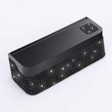 Car Shiny Coin Box, Portable Crystal Rhinestone Car Change Storage Box With 4 Compartments, Universal Shiny Car Storage Box/Change Dispenser, Car Diamond Interior Decoration Accessories, Suitable For Men And Women - Multicolor - View 12