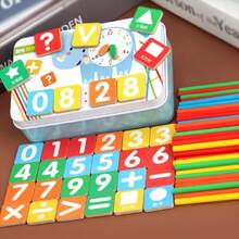 Wooden Counting Sticks, Math Teaching Aids, Arithmetic Addition And Subtraction Counting Sticks, Math Learning Tools, Counting Blocks, Student Writing Supplies, Gifts - Multicolor - View 3