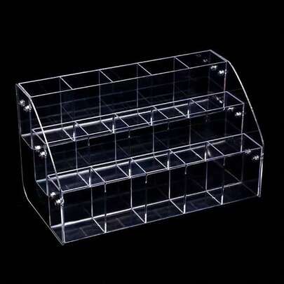 Giá đỡ trưng bày cọ trang điểm, bút chì, bút bi bằng acrylic trong suốt, thích hợp cho trường học, nhà cửa, văn phòng và tiệm làm đẹp.