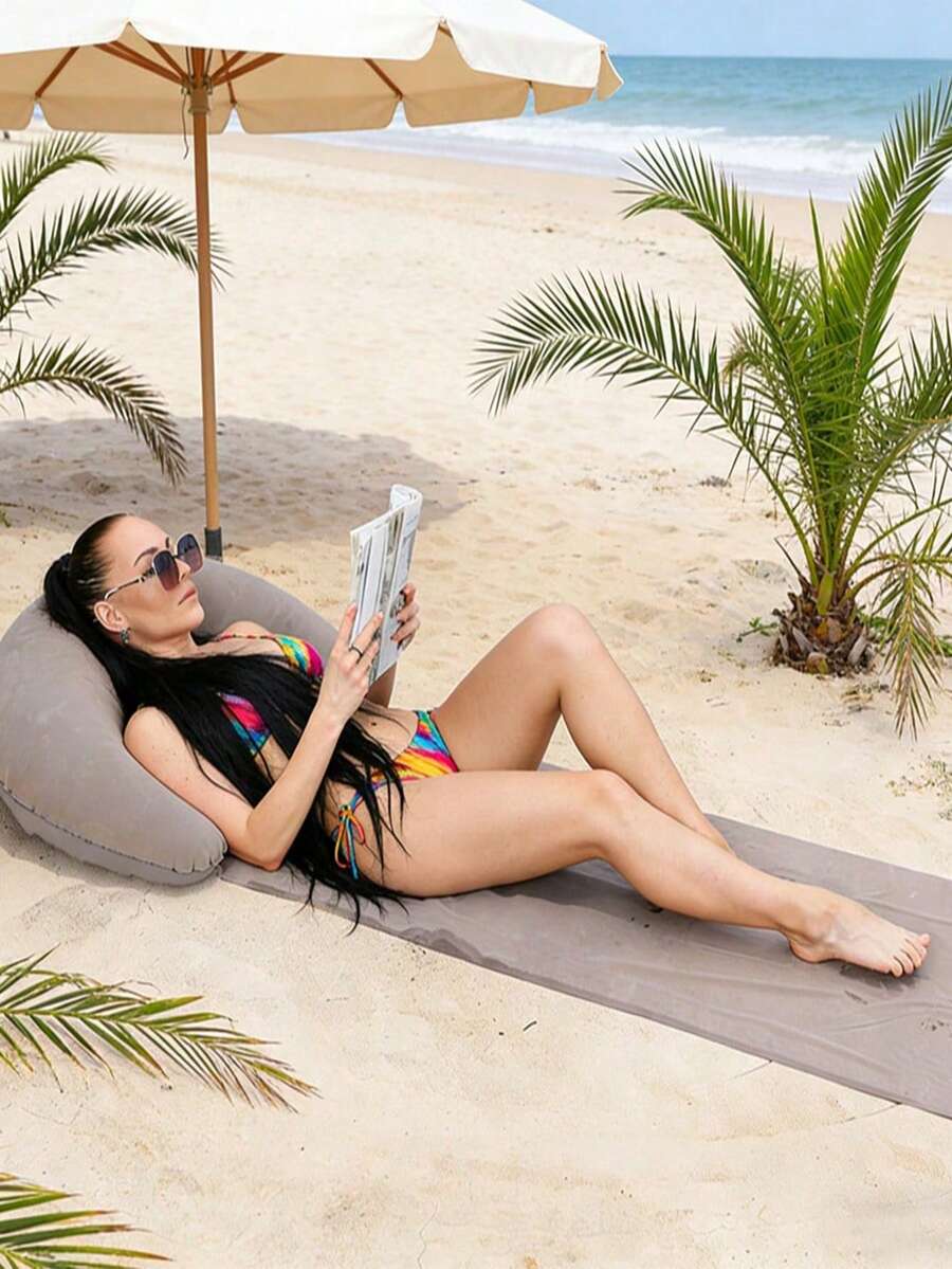 Thảm bãi biển bơm hơi gấp gọn, di động, dùng cho một người, thích hợp cắm trại. - Nhiều kiểu dáng - Xem 1