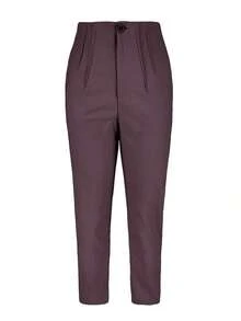 Women's Solid Color Slim Fit Casual Commuter Pants, Medium Stretch Polyester Fabric Pink Spring - 紫色 - 查看 6