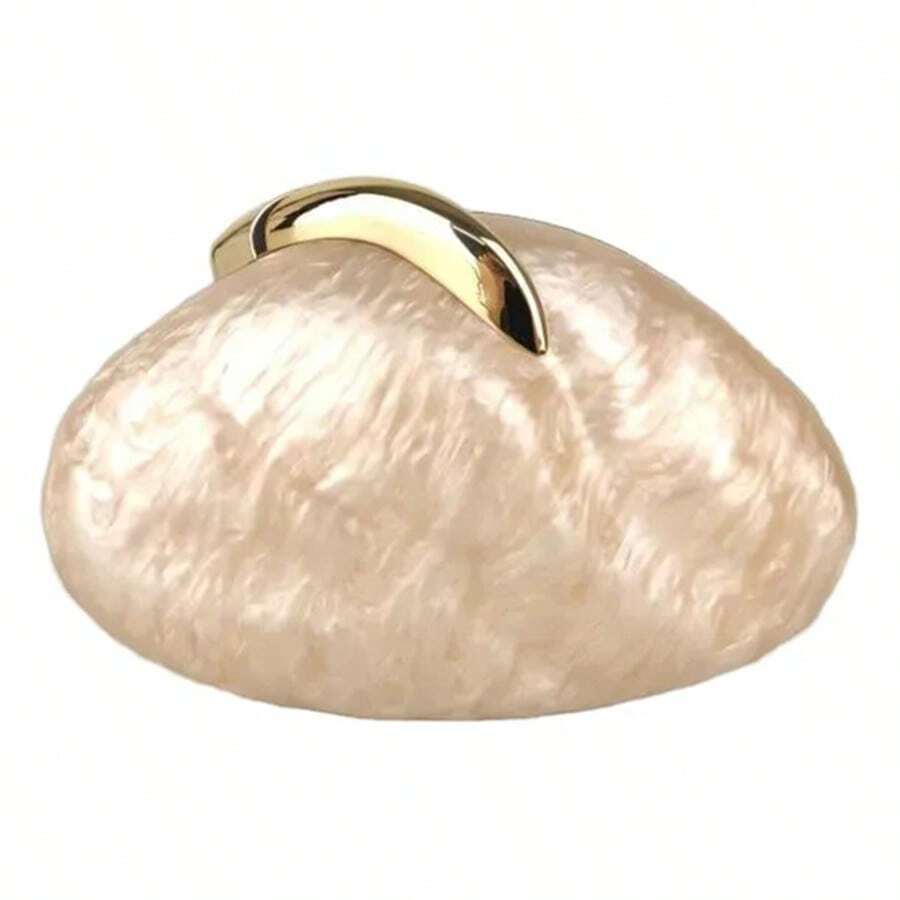 Bridesmaid Clutch Handbag, Mother-Of-Pearl, Luxury Wedding Bag, New Arrival - Champagne - View 1