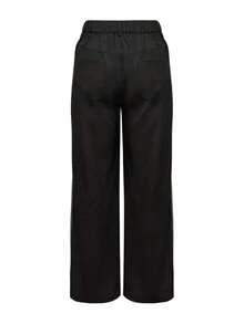 [Pantalones elegantes y sexys] Pantalones rectos elegantes y sexys para mujer| Pantalones sin estiramiento, adecuados para la oficina, fiestas y uso diario - Lavable a máquina, tela transpirable, diseño sencillo, ropa de estar en casa casual, opción preferida de los entusiastas de la moda - Negro - Ver 3