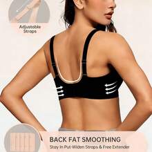 Jelly Wireless Womens Comfortable Wireless Bras Push Up Bralettes Seamless Tshirts Bras Deep V Everyday Bras - 黑色 - 查看 4