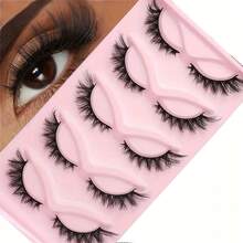 5 Pairs Of Holiday Cat-Eye Eyelashes - Natural Look, Full Strip With Fine Cross Design For Volume And Softness - Hypoallergenic, Comfortable Wear, Suitable For All Occasions - 5 Pairs Of Cross-over Fluffy Style - View 10