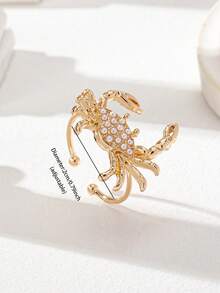 1 chiếc nhẫn đeo ngón chân hình cua dễ thương, trang sức chân thời trang phong cách Boho cho mùa hè, đi biển và du lịch dành cho nữ. - Vàng - Xem 3