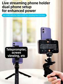 Adjustable Large Size Professional Photography Accessories Tripod With Fill Light 360° Rotation Anti-Shake Phone Tripod Stand, Universal Smartphone Holder With Thick Clamp, Suitable For Live Streaming/Vlogging/Photography, Portable Phone Stand Mother's Day Birthday Gift - one-size - View 3