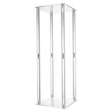 WUPYI2018 Acryl Vase Hochzeit Mittelstücke, 3 Pcs klar Spalte Blume Display Stand, geometrische Display Stand für Home Decor - A - Übersicht 8