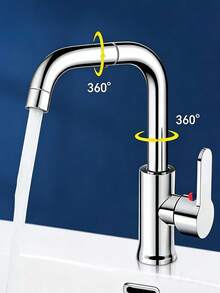 720 Degree Rotating Stainless Steel Faucet With Separate Hot And Cold Control, Built-In G1/2 Inch Inlet Hose, High Pressure Spray Nozzle, High Arch Spout, Brushed Finish, Stainless Steel Structure, Modern Design, Single Hole Mounting, Suitable For Modern Bathroom And Kitchen Sinks, RV Sinks, Essential Home Renovation Accessory - Multicolor - View 6