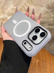 Ốp lưng điện thoại từ tính màu trơn mờ, tối giản, tương thích với iPhone 17/17Air/17Pro/17ProMax/16/16Pro/16ProMax/16Plus/15/14/13/12/11 Pro Max, hỗ trợ sạc không dây, mặt lưng silicon mềm mại. - màu đen - Xem 2