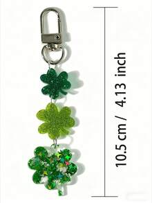 1pc Lucky Four-Leaf Clover Phone Lanyard, Fresh Green Anti-Lost Wrist Strap (Actual Size May Slightly Differ From Photo Due To Shooting Angle And Magnification) - Multicolor - View 9