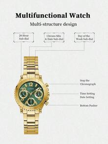 GUESS Essential Business Commute：现代专业人士适用的不锈钢腕表 GW0465L5 - 金色 - 查看 5