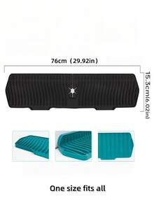 1 tấm chắn nước vòi bếp cải tiến kích thước 29,92/24,01 inch, thảm silicon lót vòi bếp, thảm thoát nước vòi, tấm chắn nước bắn tóe bằng silicon, tấm hứng nước nhỏ giọt bằng silicon, thích hợp cho nhà bếp và phòng tắm. - màu đen - Xem 14