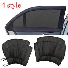Set de 4 piezas Parasol y red antimosquitos para coche, protección de malla transpirable para ventanas delanteras y traseras, fácil instalación, parasol para coche, red antiinsectos, parasol, cortina de tienda de campaña, apto para coche y camping, parasol de ventana de coche, red antimosquitos para coche, red antimosquitos de ventana de coche, red antiinsectos y de privacidad para coche, parasol de ventana de coche, aislamiento térmico y protección solar - multicolor - Ver 2