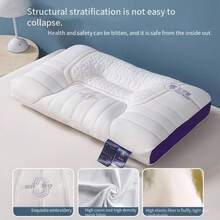 This Ergonomic Zero-Pressure Neck Pillow Features A Sturdy Core Support Structure And A Four-Layer Anti-Sagging Design. This Versatile Pillow Is The Perfect Choice For Daily Rest And Sleep, And Makes An Ideal Valentine's Day Gift. - White 1PCS - View 8