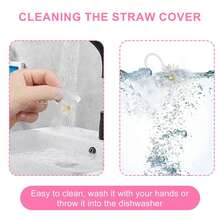 1个10毫米向日葵形状硅胶吸管套，大直径吸管防尘盖，适用于30盎司和40盎司的杯子，杯子配件，节日礼物，厨房用品，圣诞礼物 - 查看 6