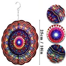 10-Inch Outdoor Wind Chime, Metal Material With 360° Rotating Hook, Top Choice For Spring/Summer Patio/Balcony Decor, No Battery Required, Highly Sculptural Dynamic Effect, Suitable As Gift For Design-Conscious - A - View 2