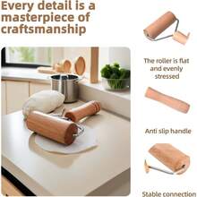 Adjustable Thickness Stainless Steel Beechwood Rolling Pin For Dumplings Pasta Pizza Ergonomic Kitchen Tool Dishwasher  Rustproof - 1 - Xem 4