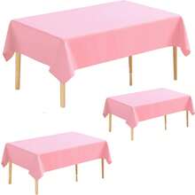3/1 Pack/Disposable Plastic Tablecloth 54 Inches X 108 Inches, Premium PEVA Party Tablecloth Fits 6 To 8 Ft Tables, Suitable For Indoor Or Outdoor Party, Birthday, Wedding, Valentine's Day, Engagement, Anniversary, Buffet (Red) - Red - View 33