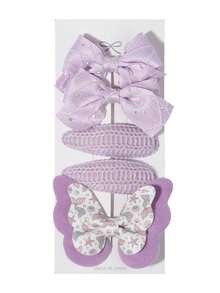 Set de 5 accesorios para el cabello, pasadores de cabello con lazo de strass, decoración para el cabello de niños sin daños - color mezclado - Ver 6