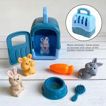8pcs Cute Rabbit House Playset, Includes Randomly Colored Mini Accessories, Interactive Doll For Children 3-6 Years Old To Develop Imagination, Best Gift For Christmas And Thanksgiving - 彩色 - 查看 11