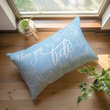 1件蓝色海洋风格贝壳海星海螺印花枕套，“Deeper Than The”字样，11.81*19.71英寸（30*50厘米），单面涤纶抱枕套，家居装饰，适用于沙发、客厅、卧室、汽车、办公室、酒店，是理想的礼物。 - 彩色 - 查看 6